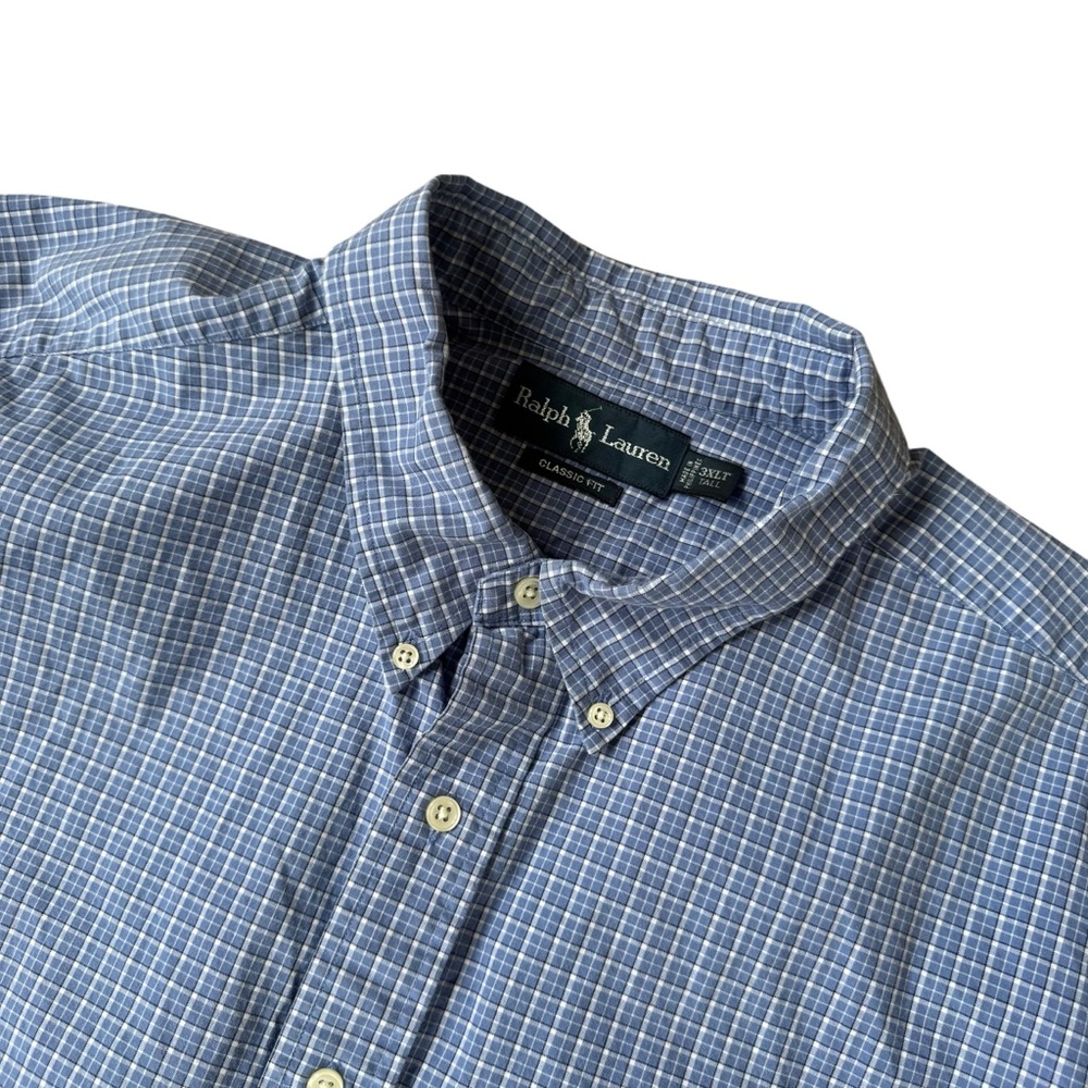 Ralph Lauren Light Blue Checked Button-Down Shirt Classic Fit